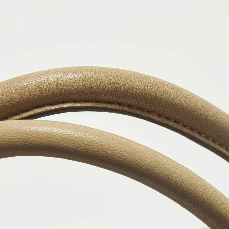 Pre Owned MCM Whipstitched Detail Grey Leather Satchel