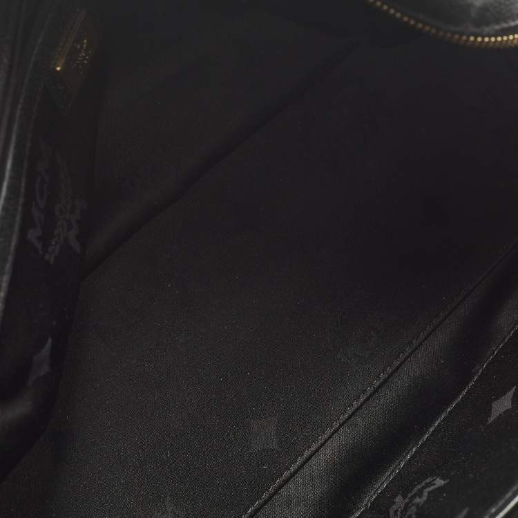 Pre Owned MCM Black Leather Small Zip Satchel