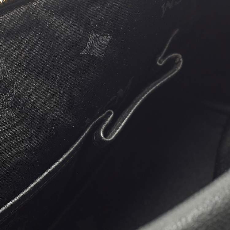 Pre Owned MCM Black Leather Small Zip Satchel
