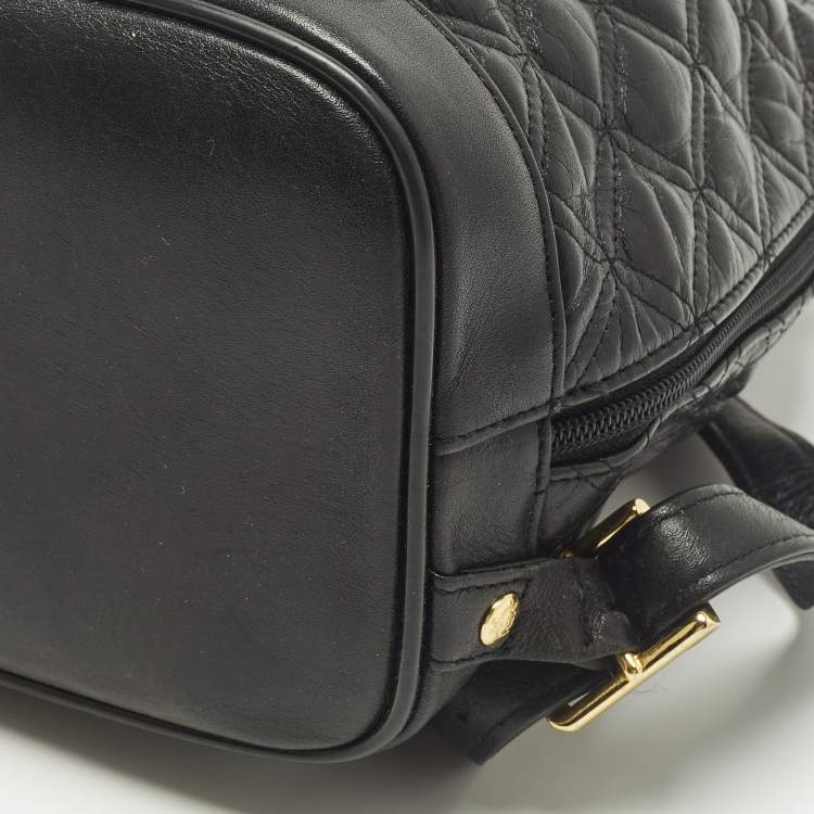 Pre Owned MCM Studded Black Quilted Leather Drawstring Backpack