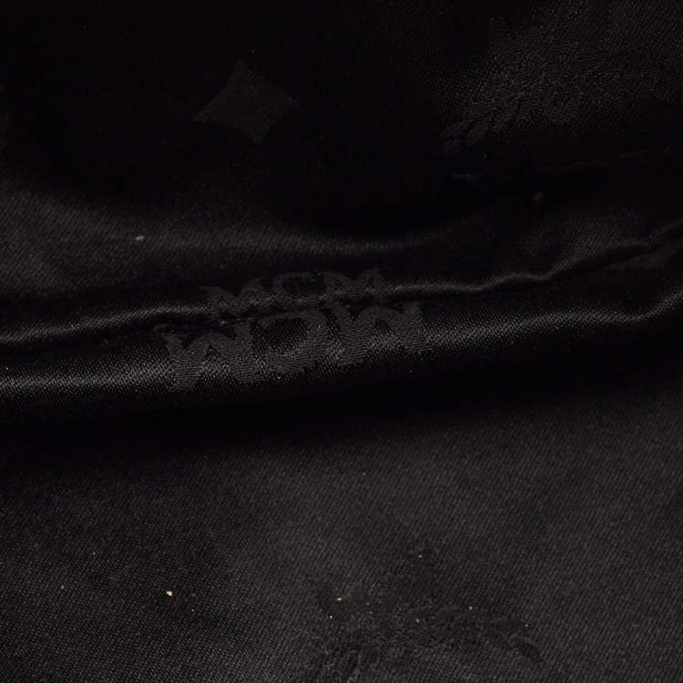 Pre Owned MCM Black Visetos Coated Canvas and Leather Drawstring Bucket Bag