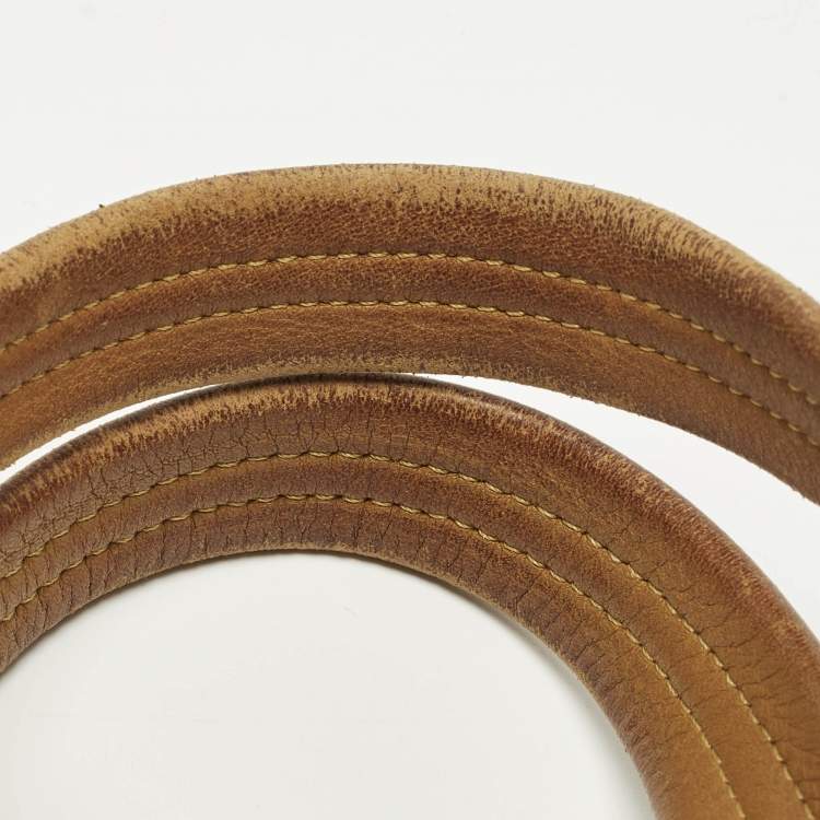 Pre Owned MCM Cognac Visetos Coated Canvas Boston Satchel