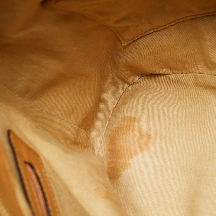 مملوكة مسبقًا MCM Pleated Cognac Coated Canvas and Leather Tote