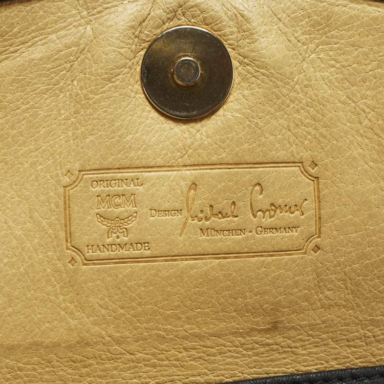 Pre Owned MCM Black Visetos Nylon Flap Crossbody Bag