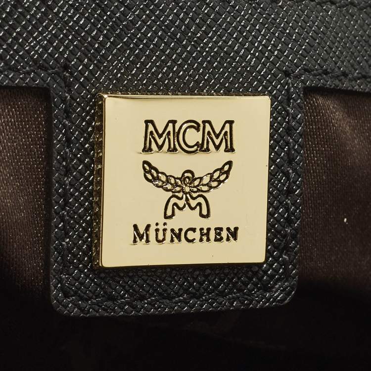 Pre Owned MCM Black Leather Boston Bag