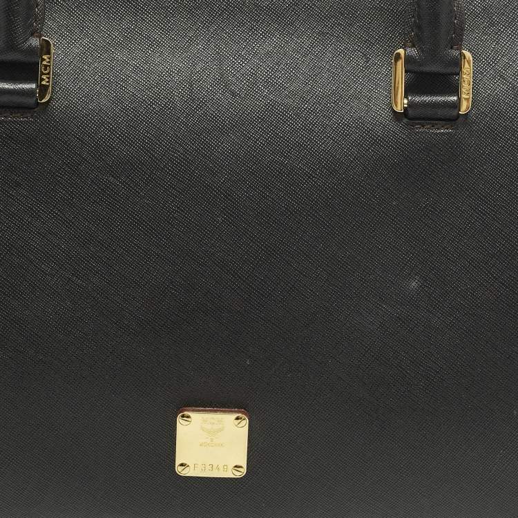 Pre Owned MCM Black Leather Boston Bag