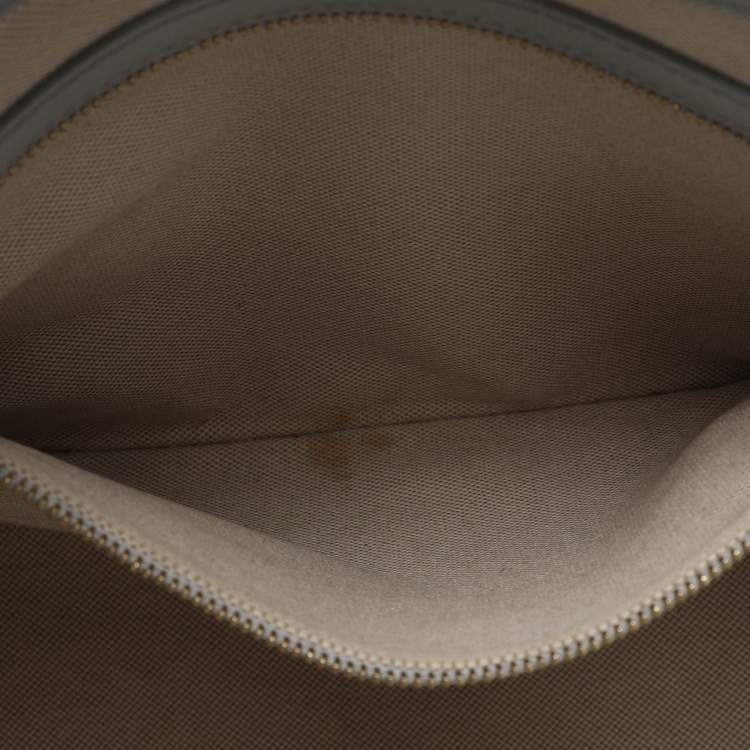 Pre Owned MCM Delmy Medium Grey Visetos Coated Canvas Shopper Tote