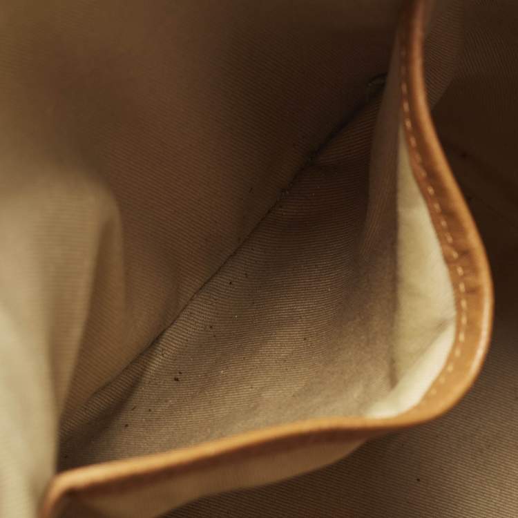 Pre Owned MCM Cognac Visetos Coated Canvas Drawstring Bucket Bag