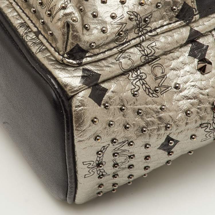 مملوكة مسبقًا MCM Stark Black/Grey Mini Studded Leather Backpack