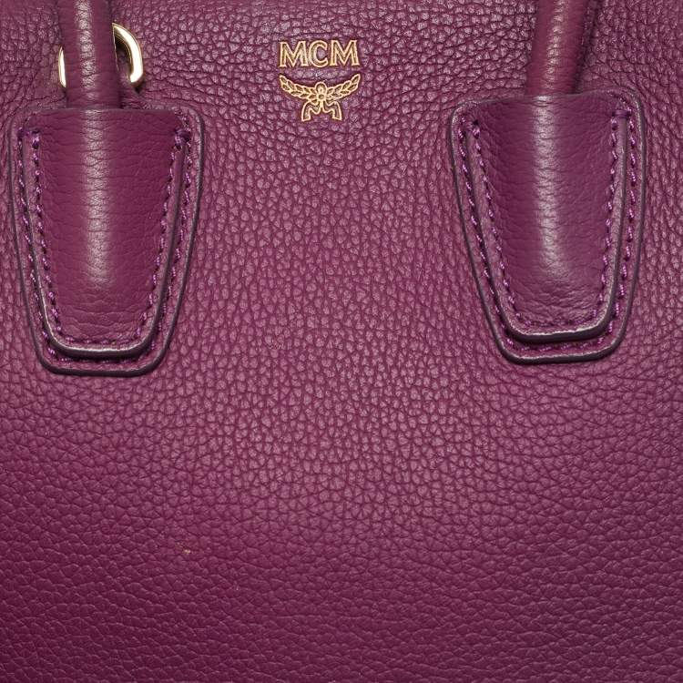 Pre Owned MCM Milla Park Avenue Mini Purple Leather Tote