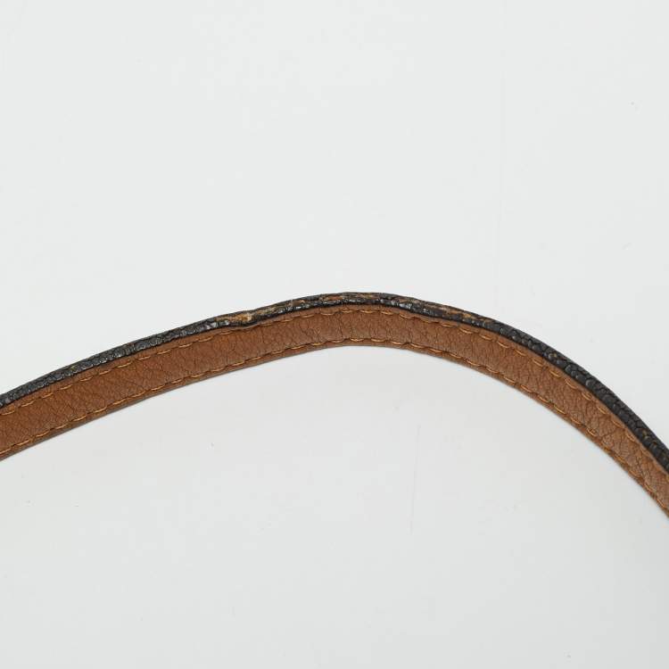 Pre Owned MCM Cognac Visetos Coated Canvas Pouch Bag