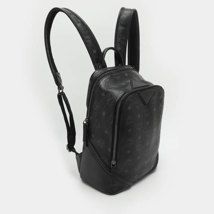 Pre Owned MCM Duke Black Visetos Coated Canvas Backpacks