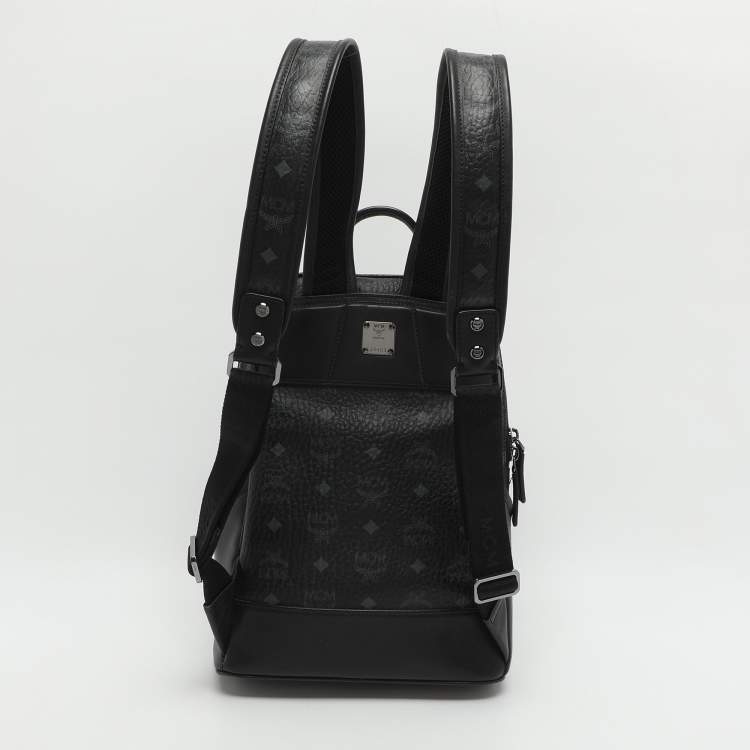 Pre Owned MCM Duke Black Visetos Coated Canvas Backpacks