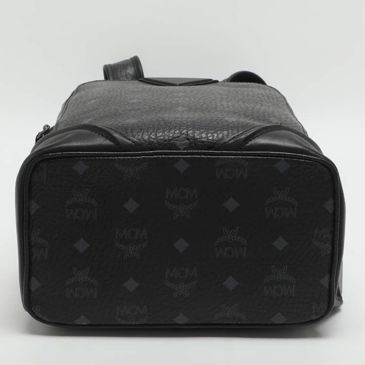 Pre Owned MCM Duke Black Visetos Coated Canvas Backpacks