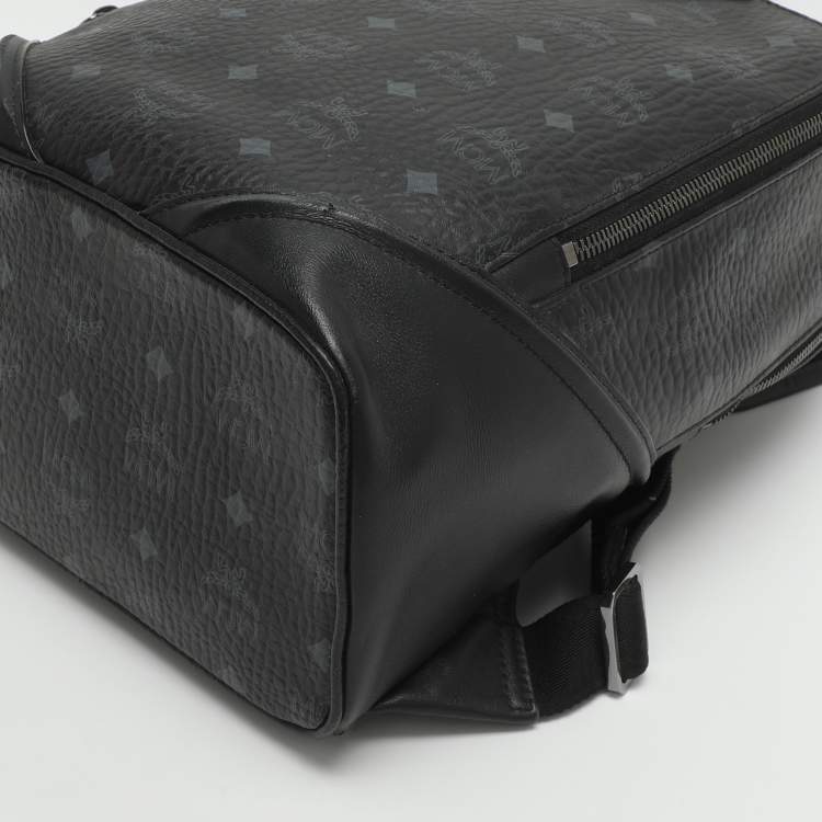 Pre Owned MCM Duke Black Visetos Coated Canvas Backpacks
