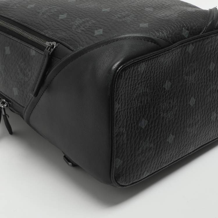 Pre Owned MCM Duke Black Visetos Coated Canvas Backpacks