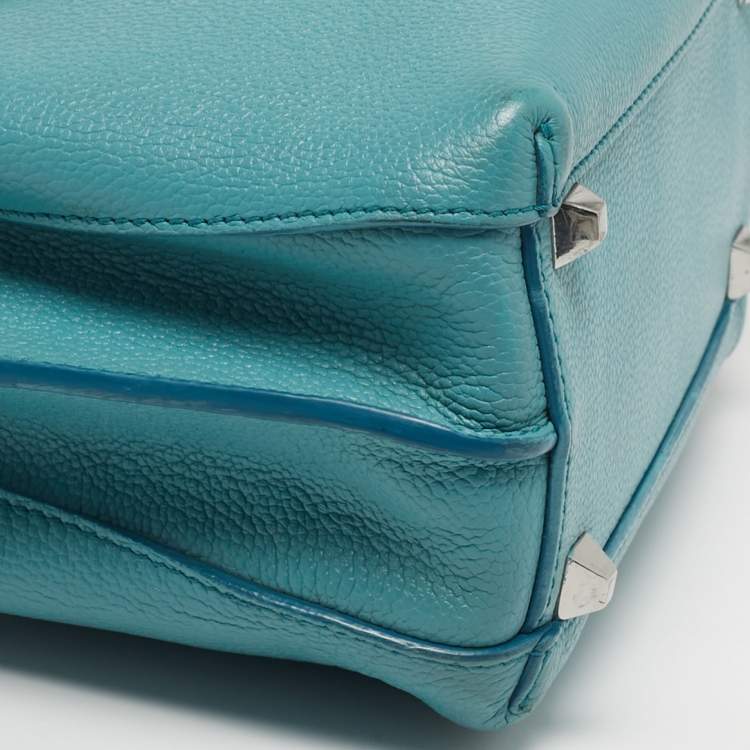 Pre Owned MCM Milla Park Avenue Mini Light Blue/Grey Leather Tote