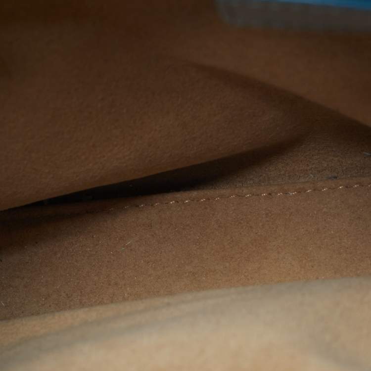 Pre Owned MCM Milla Park Avenue Mini Light Blue/Grey Leather Tote