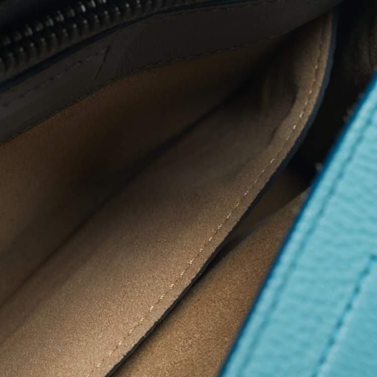 Pre Owned MCM Milla Park Avenue Mini Light Blue/Grey Leather Tote