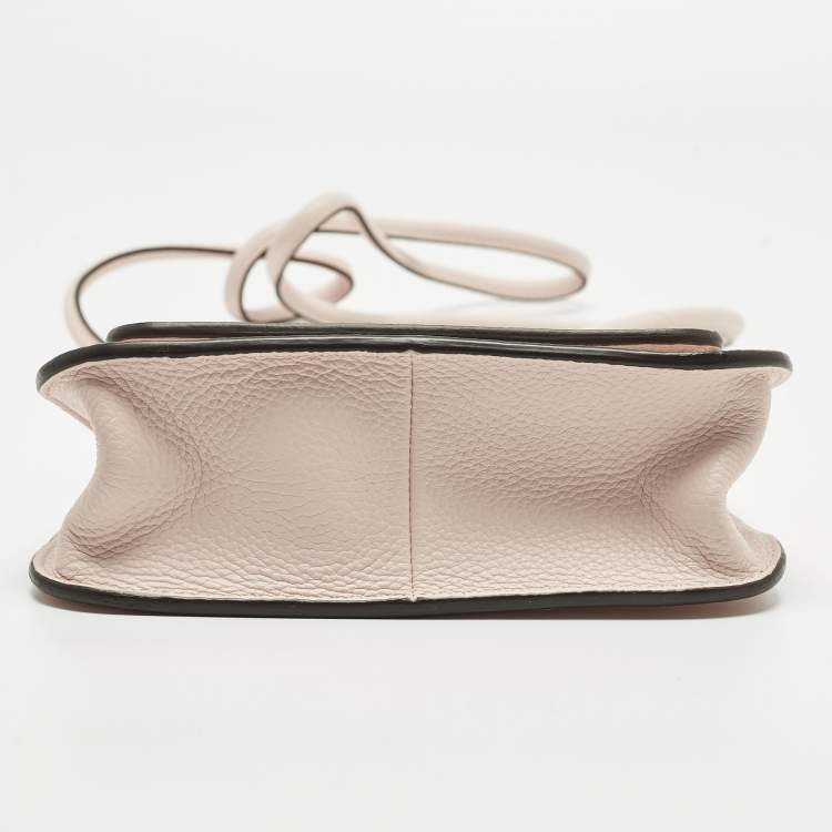 Pre Owned MCM HImmel Mini Peach Leather Crossbody Bag