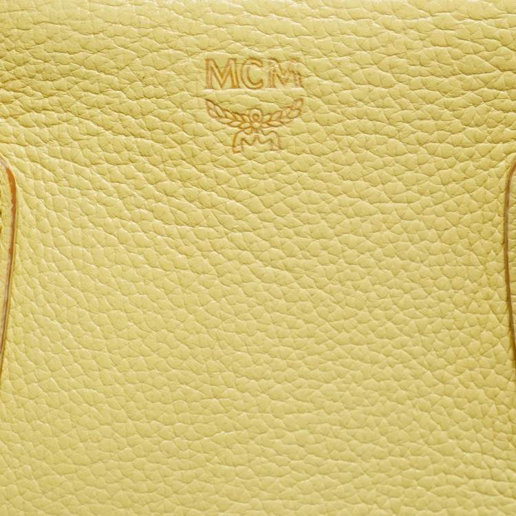 Pre Owned MCM Milla Medium Yellow Leather Tote