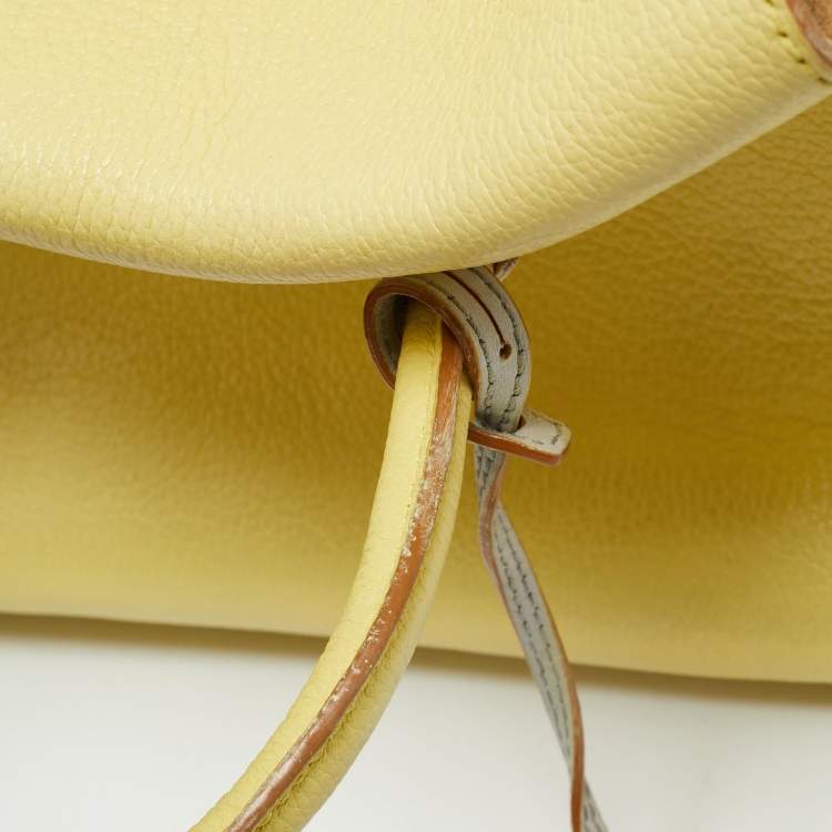 Pre Owned MCM Milla Medium Yellow Leather Tote