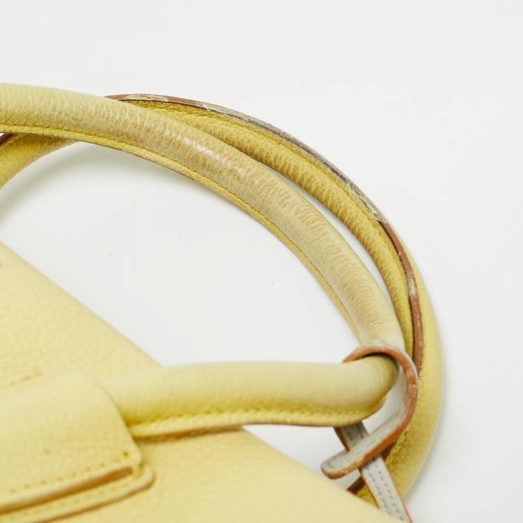 Pre Owned MCM Milla Medium Yellow Leather Tote