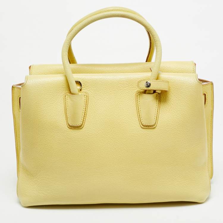 Pre Owned MCM Milla Medium Yellow Leather Tote