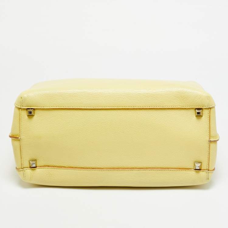 Pre Owned MCM Milla Medium Yellow Leather Tote