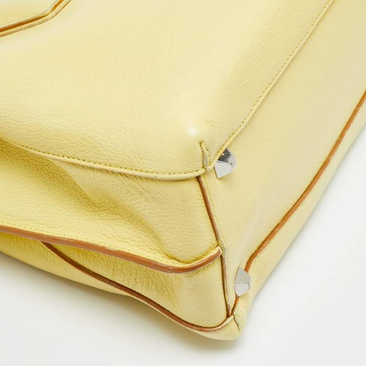 Pre Owned MCM Milla Medium Yellow Leather Tote