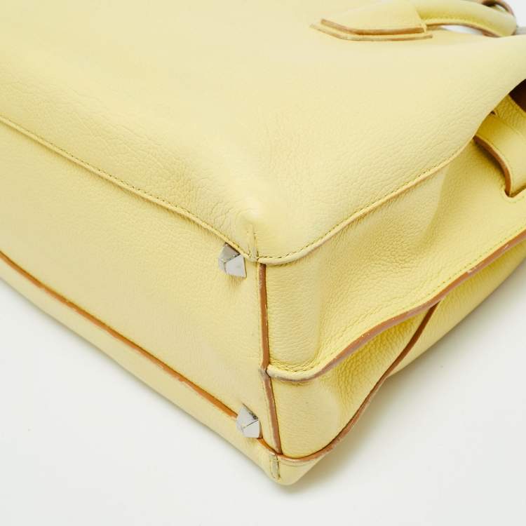 Pre Owned MCM Milla Medium Yellow Leather Tote