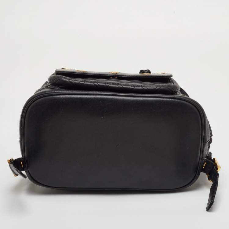 Pre Owned MCM Stark Black Quilted Leather Backpack