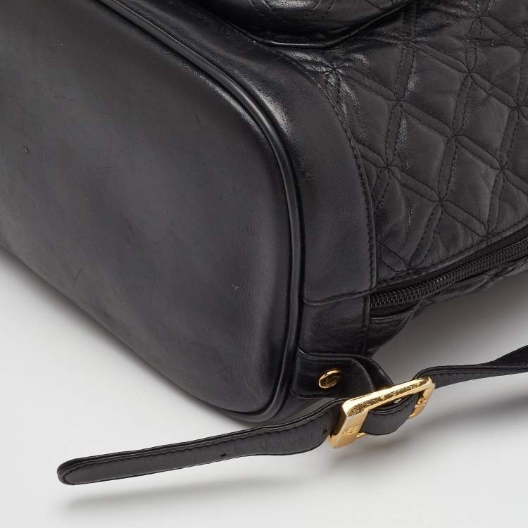 Pre Owned MCM Stark Black Quilted Leather Backpack