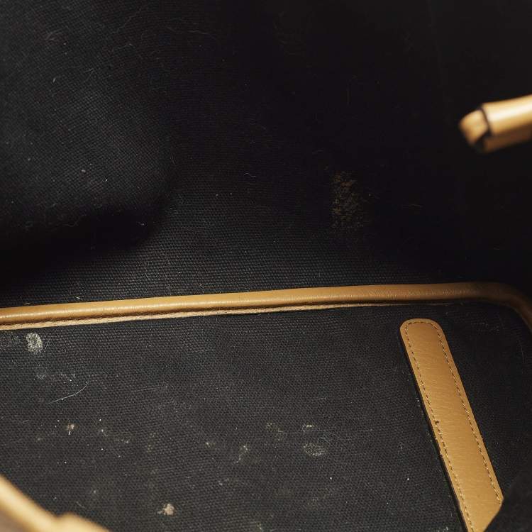 مملوكة مسبقًا MCM Liz Reversible Tan Visetos Coated Canvas and Fabric Tote