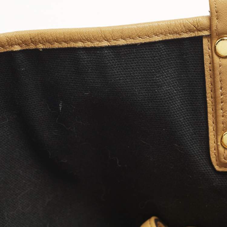 مملوكة مسبقًا MCM Liz Reversible Tan Visetos Coated Canvas and Fabric Tote