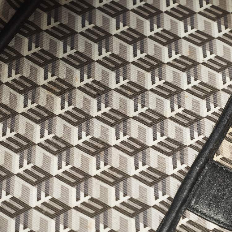 Pre Owned MCM Liz Reversible Black Visetos Coated Canvas and Fabric Tote