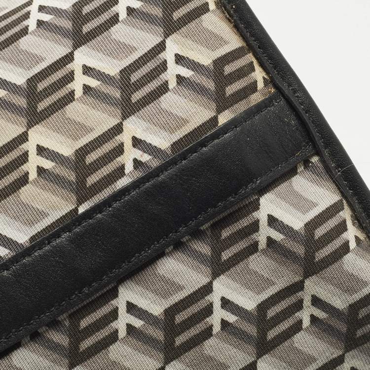 Pre Owned MCM Liz Reversible Black Visetos Coated Canvas and Fabric Tote