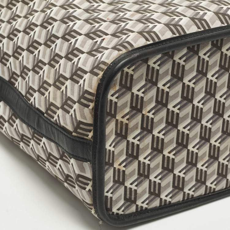 Pre Owned MCM Liz Reversible Black Visetos Coated Canvas and Fabric Tote