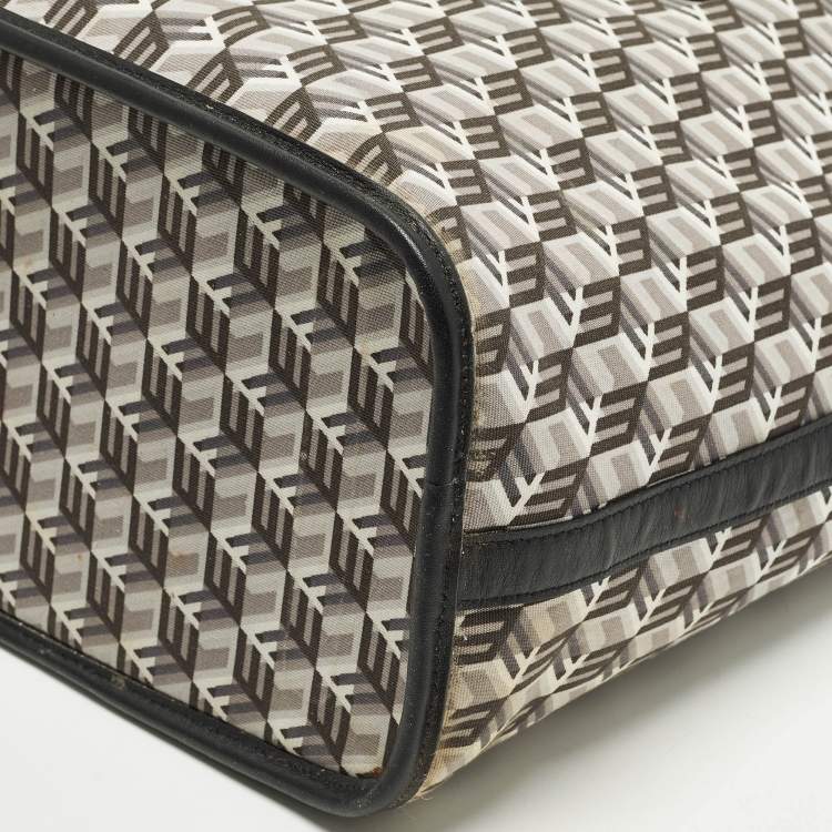 Pre Owned MCM Liz Reversible Black Visetos Coated Canvas and Fabric Tote