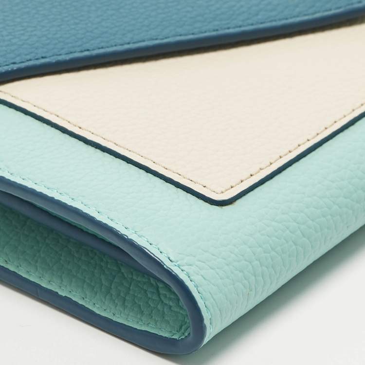 Pre Owned MCM Colorblock Tricolor Leather Wallet On Chain