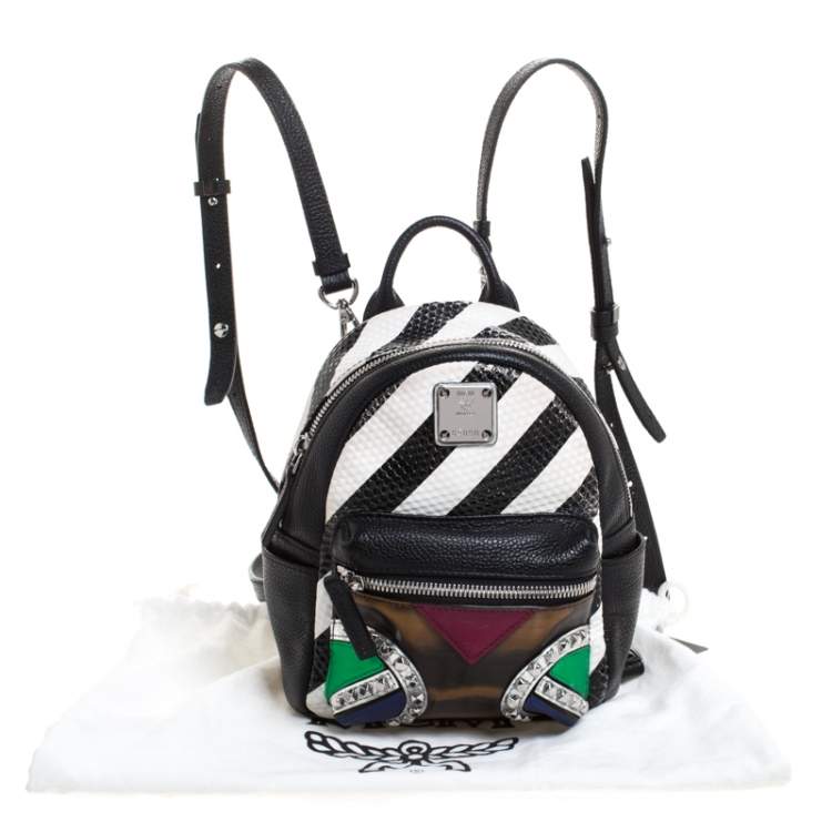 Pre Owned MCM Multicolor Leather and PVC Mini Roboter Backpack