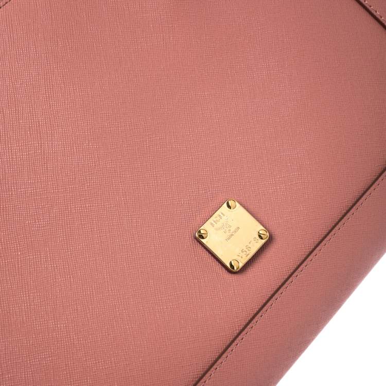 Pre Owned MCM Pink Leather Double Zip Tote