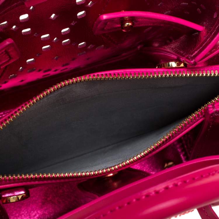 مملوكة مسبقًا MCM Pink Perforated Leather Mini Milla Tote