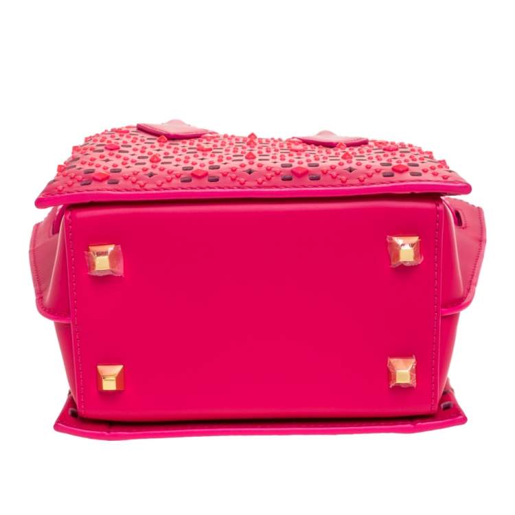 مملوكة مسبقًا MCM Pink Perforated Leather Mini Milla Tote