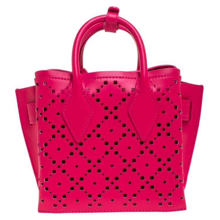 مملوكة مسبقًا MCM Pink Perforated Leather Mini Milla Tote