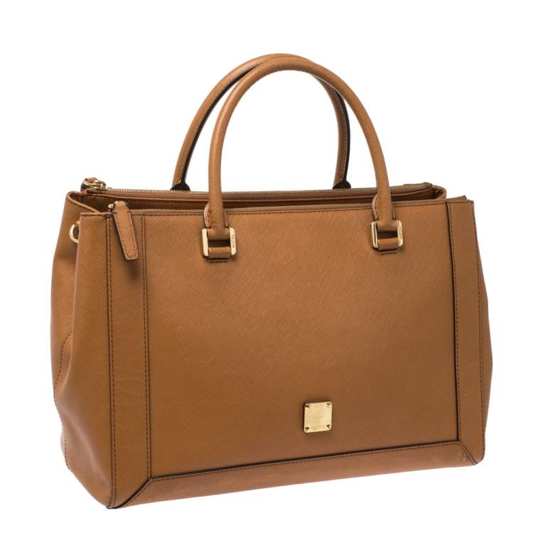 Pre Owned MCM Brown Leather Large Nuovo Tote