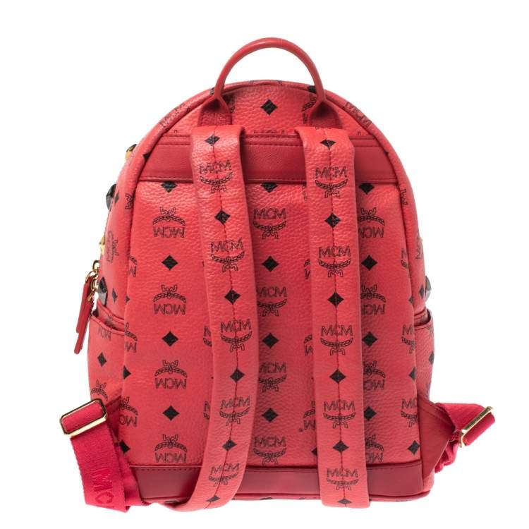 Pre Owned MCM Visetos Coated Canvas and Leather Small Studs Stark Backpack