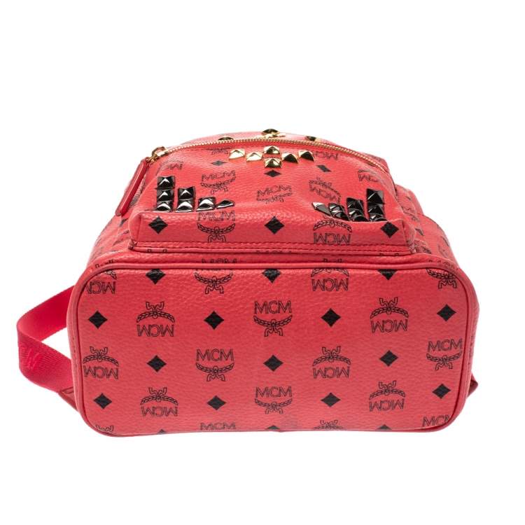 Pre Owned MCM Visetos Coated Canvas and Leather Small Studs Stark Backpack