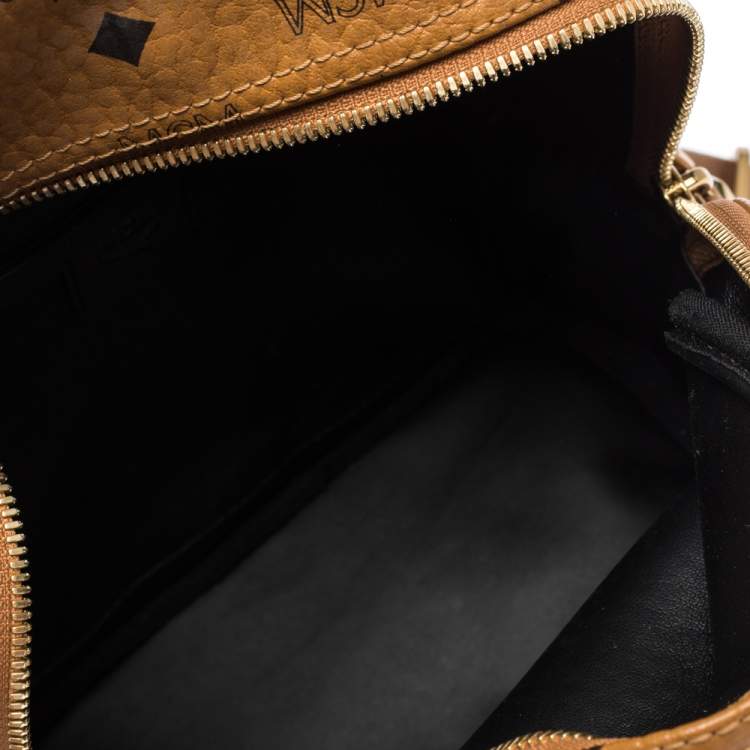 Pre Owned MCM Brown Visetos Coated Canvas Small Bebe Boo Backpack