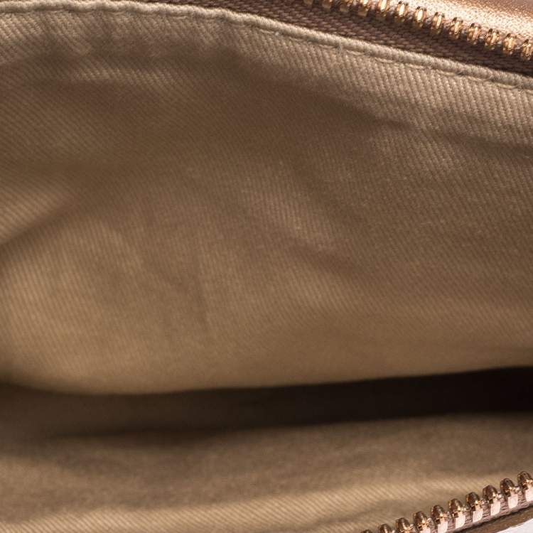 Pre Owned MCM Metallic Peach Visetos Coated Canvas and Leather Backpack